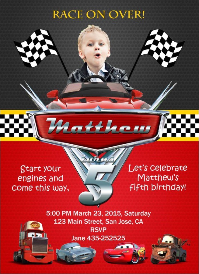 disney cars birthday invitations