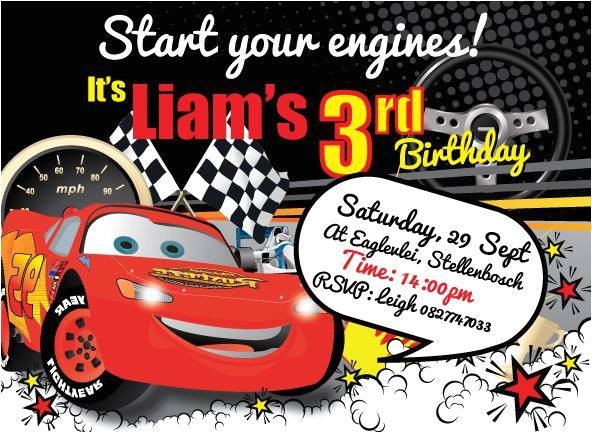 cars theme party invitations