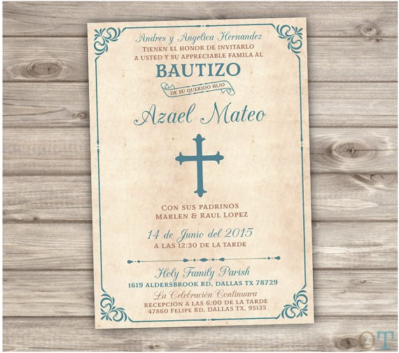 spanish printable baptism invitations