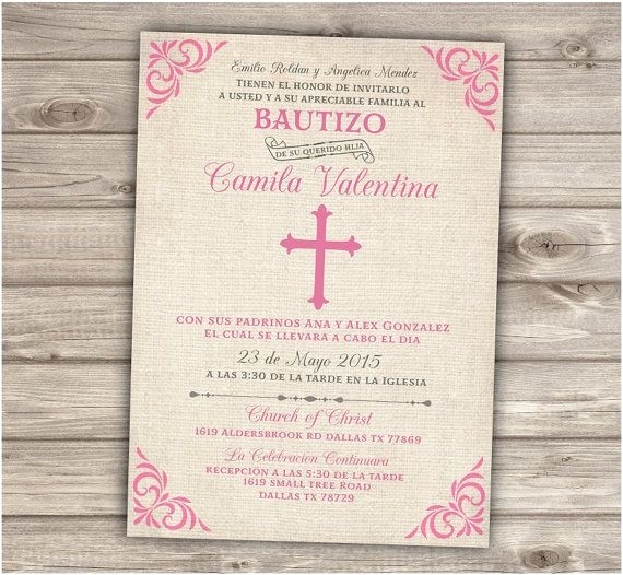 spanish baptism invitations