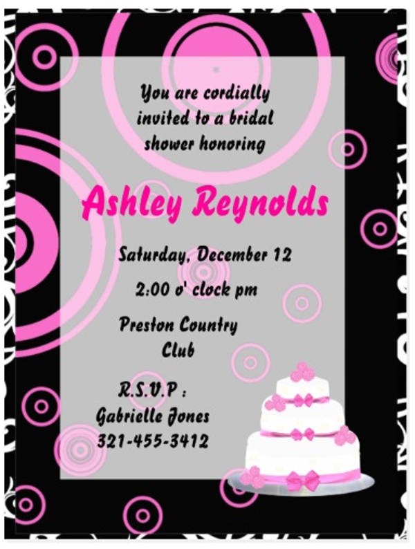 bridal shower invitation postcard