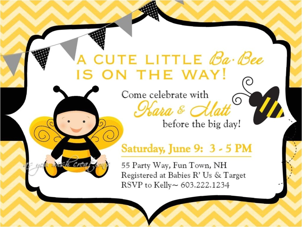 cheap bumble bee baby shower invitations
