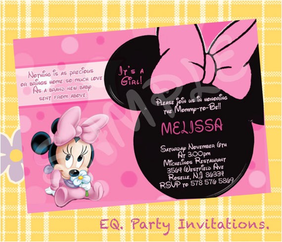 baby minnie mouse baby shower invitations