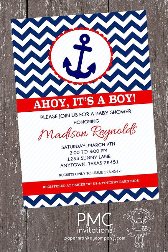 nautical baby boy shower invitations