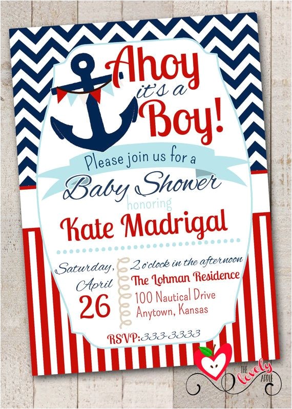 nautical baby shower invites
