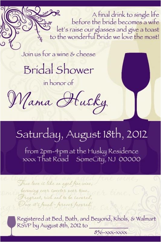cheap wine themed bridal shower invitations