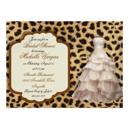 custom leopard print bridal shower invitations