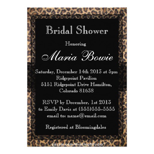trendy cheetah print bridal shower invitation