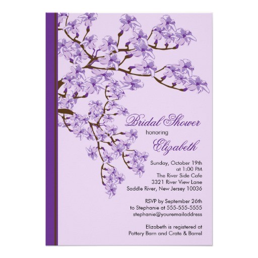 cherry blossom bridal shower invitation
