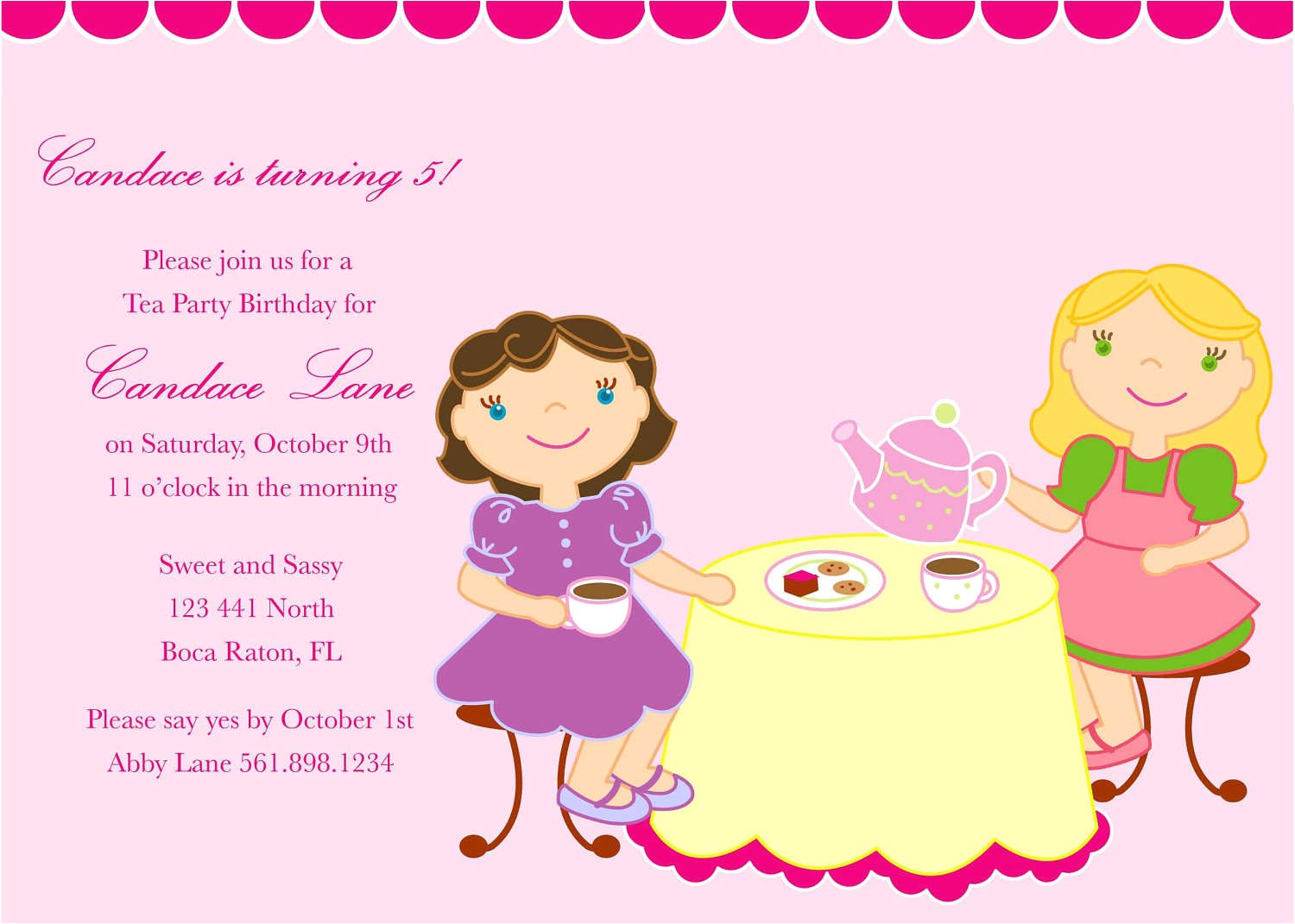 kids birthday party invitation messages