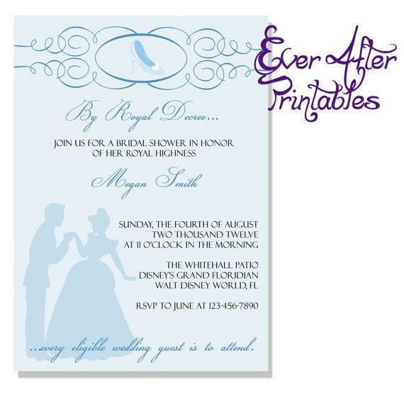 bridal shower invitations cinderella