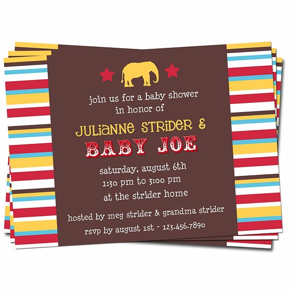 circus themed baby shower invitation