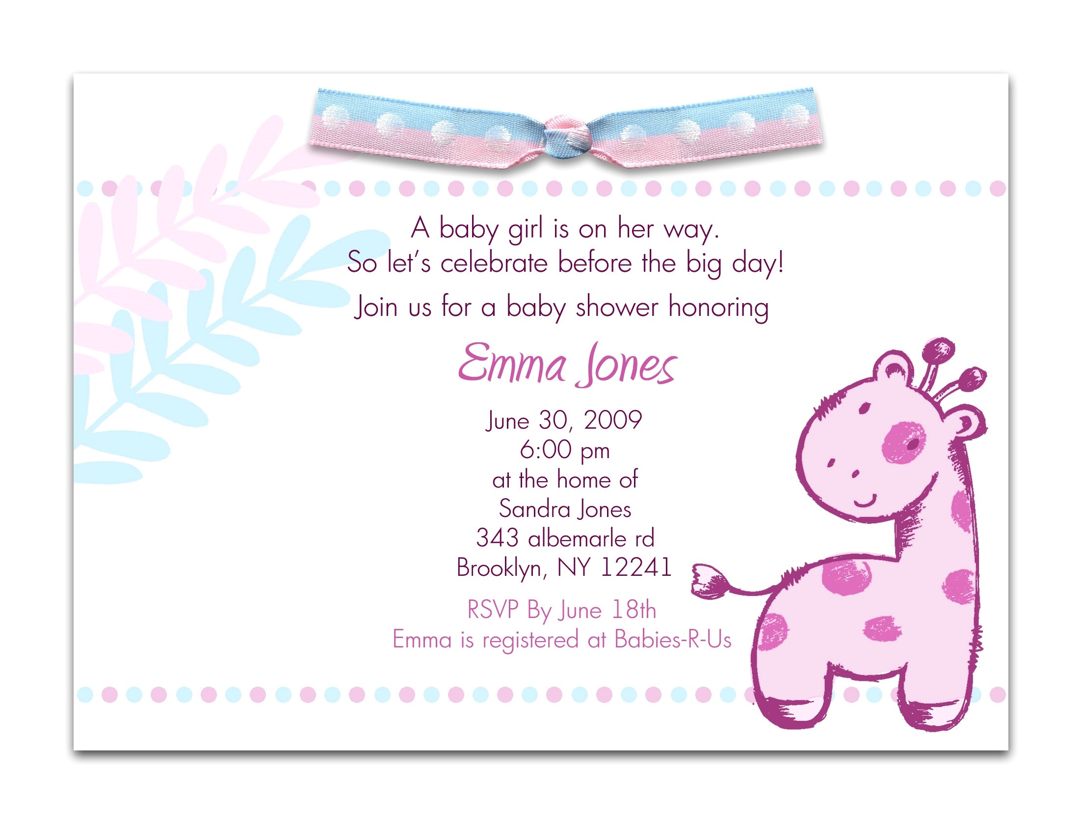 fascinating baby girl shower invitation wording ideas