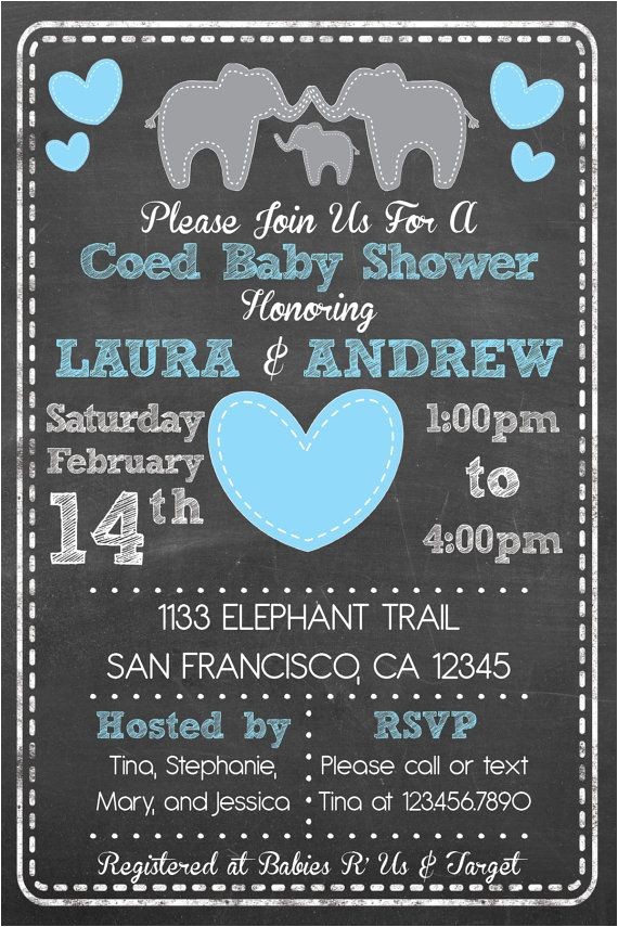 coed baby shower invites