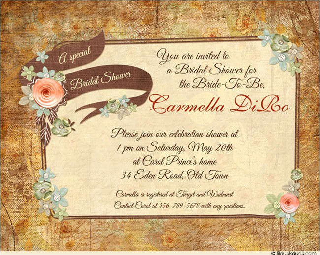 country bridal shower invitations