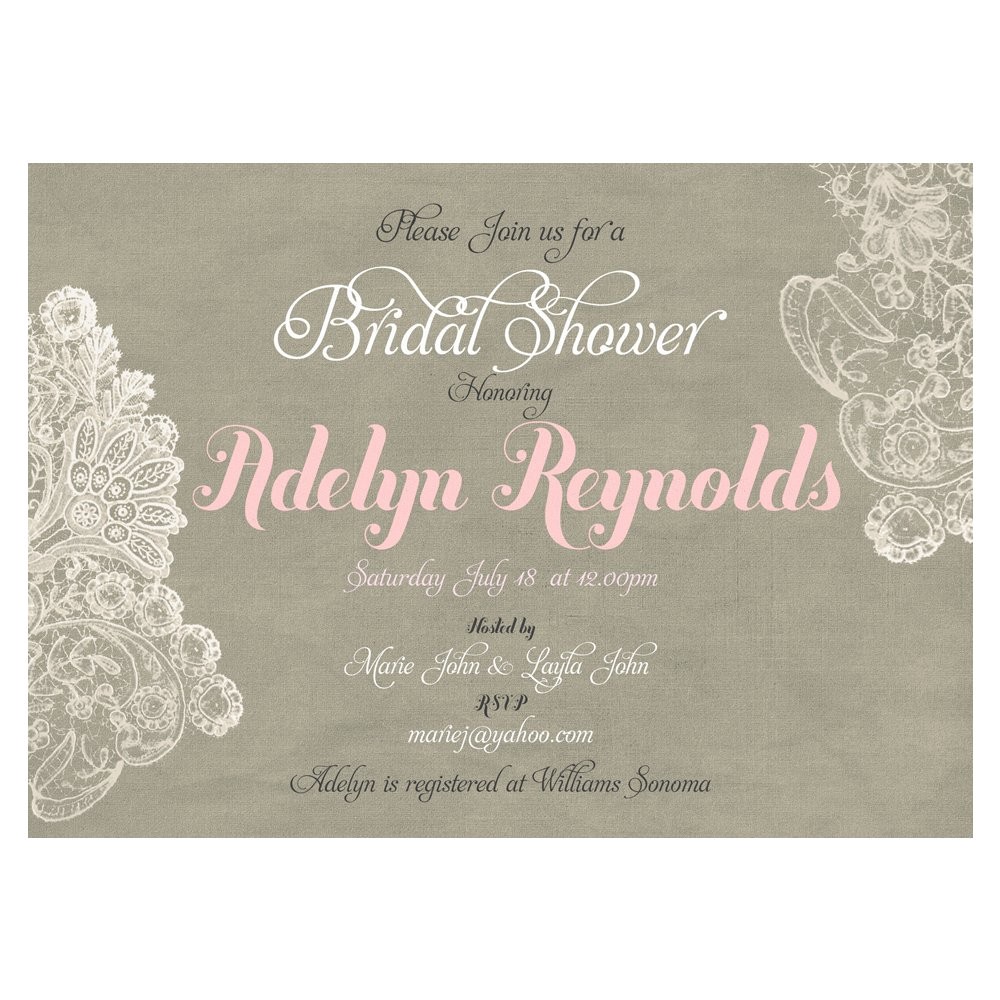 bridal shower invitation linen with white lace wedding shower invitation digital diy