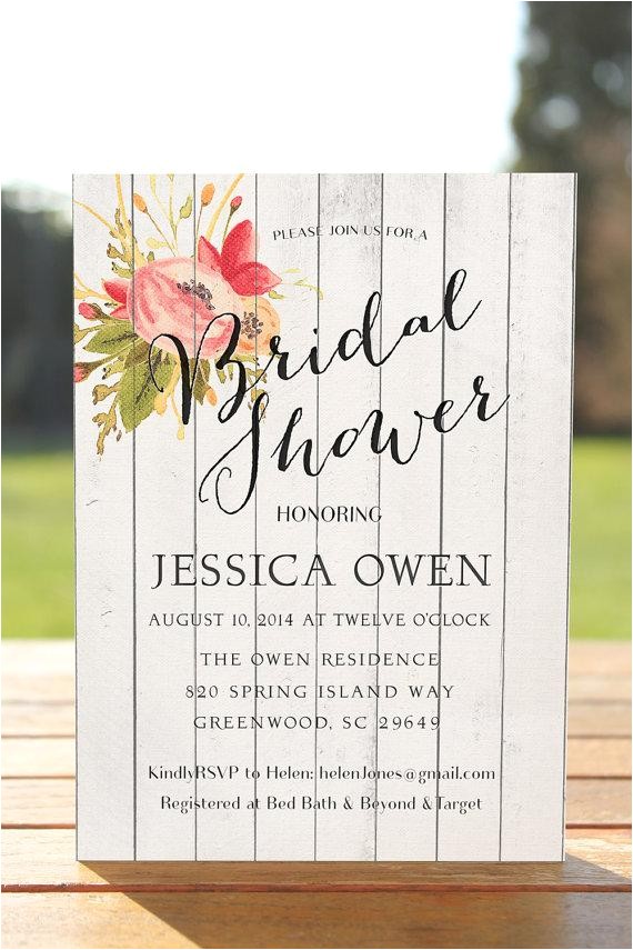 country wedding shower invitations