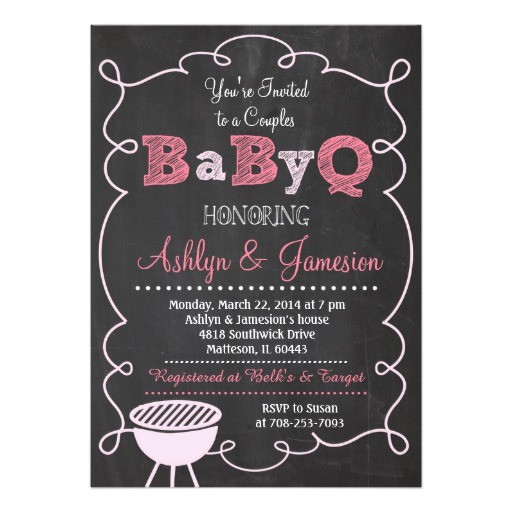 couples babyq bbq baby shower invitation