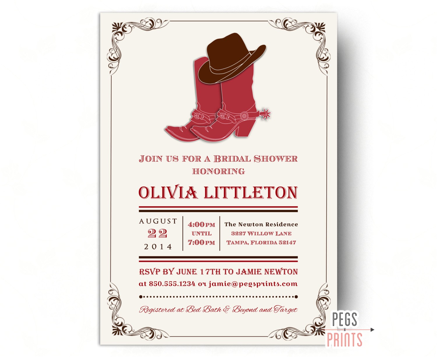 country bridal shower invitation