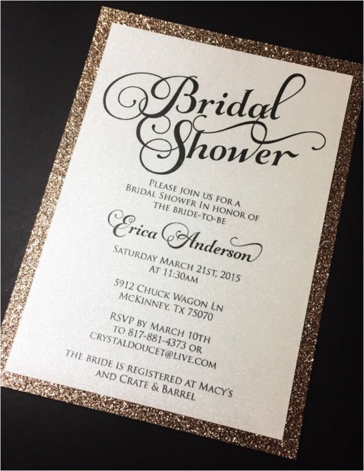 bridal shower wording t card