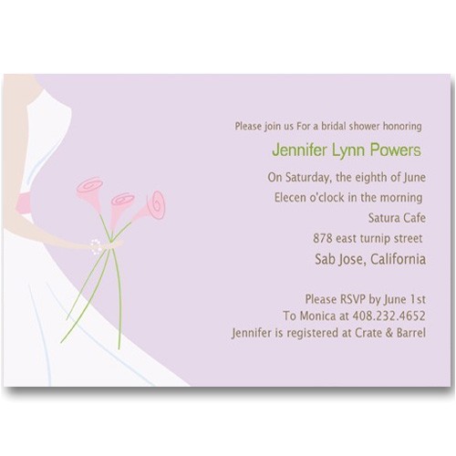 printable wedding dress purple bridal shower invitations cheap ewbs006