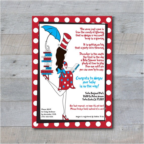dr suess baby shower invitation