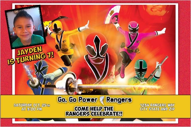 power rangers birthday invitations