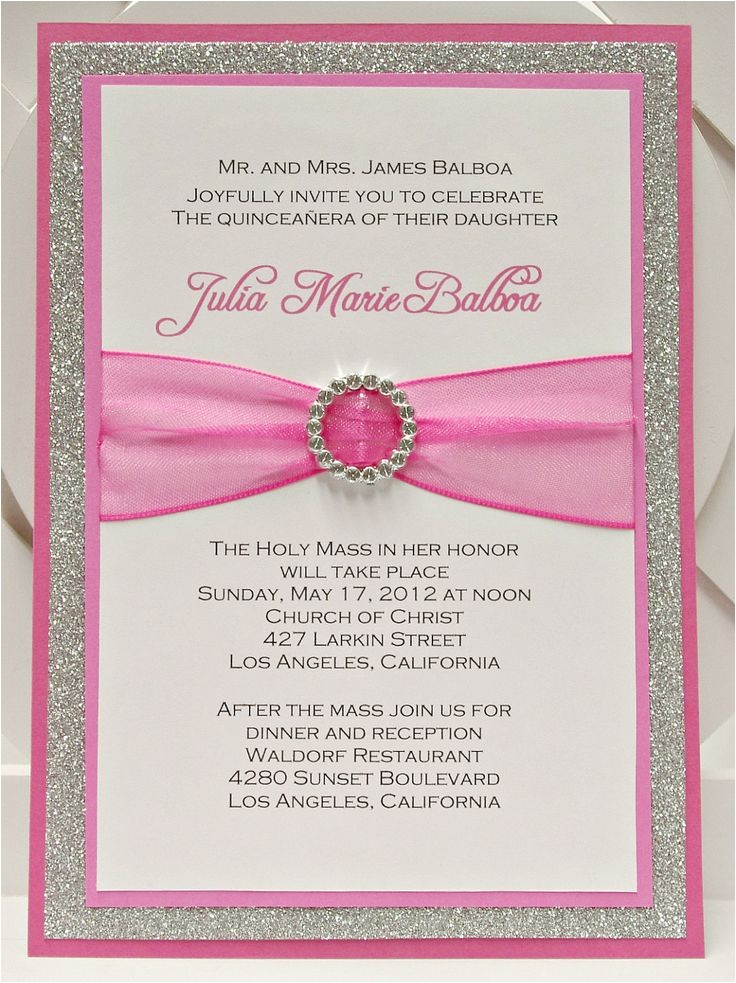 Customize Quinceanera Invitations Bright Pink Quinceanera Sweet Sixteen Invitation Full Of