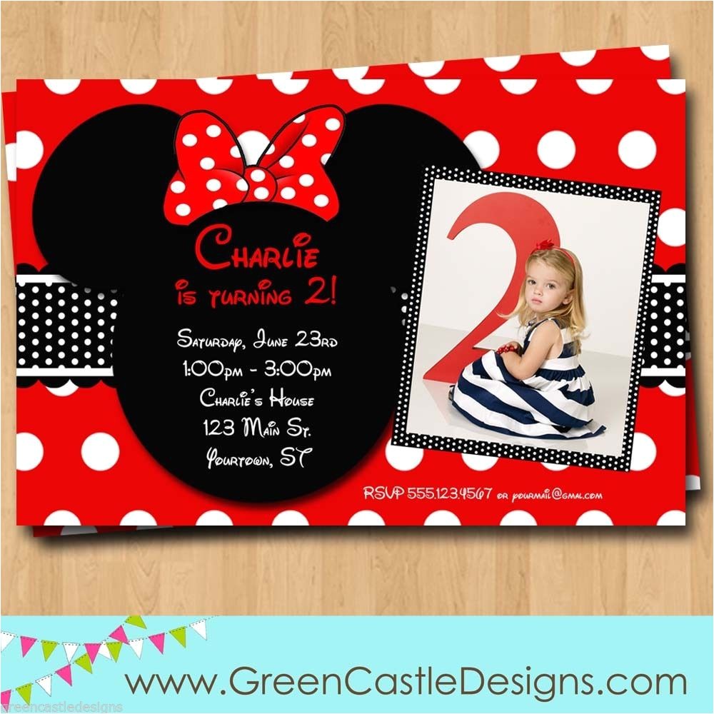 customized minnie mouse birthday invitations