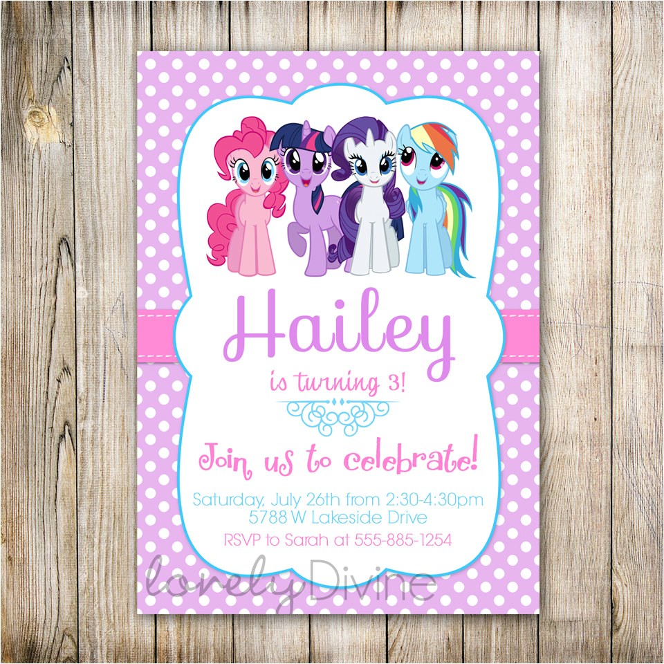 my little pony personalized birthday invitations