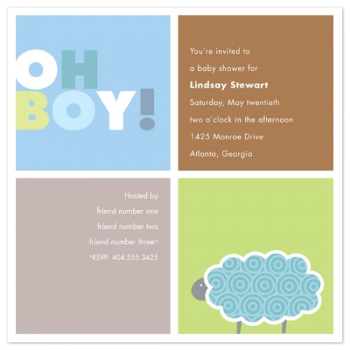 cute simple baby boy shower invitations bs066