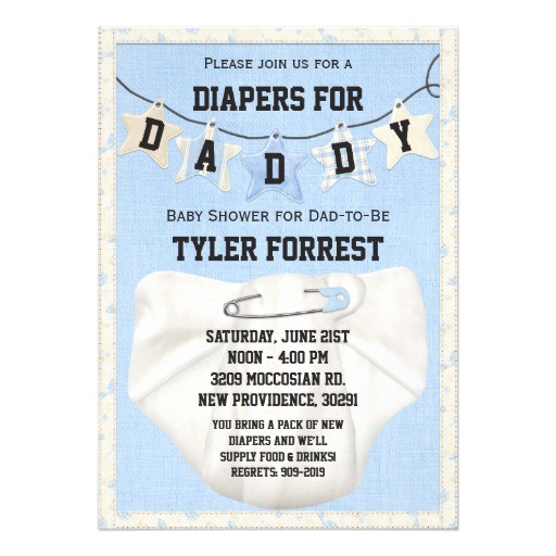 diapers for daddy baby shower invitation
