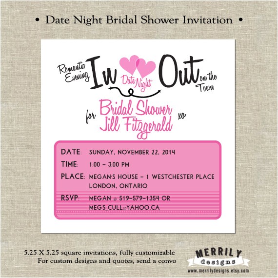 bridal shower invitation date night