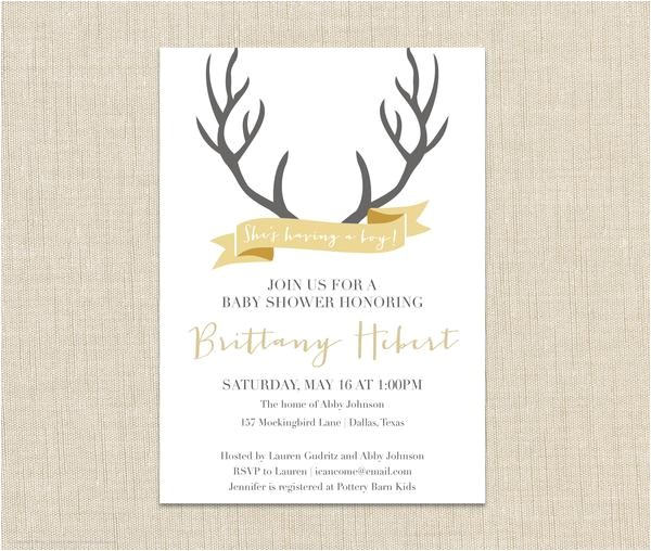 deer baby shower invitation