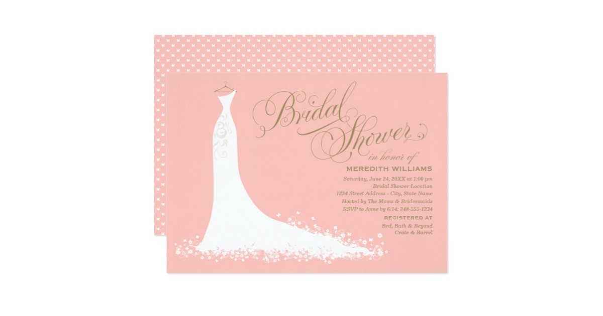bridal shower invitation elegant wedding gown 161842599901252464