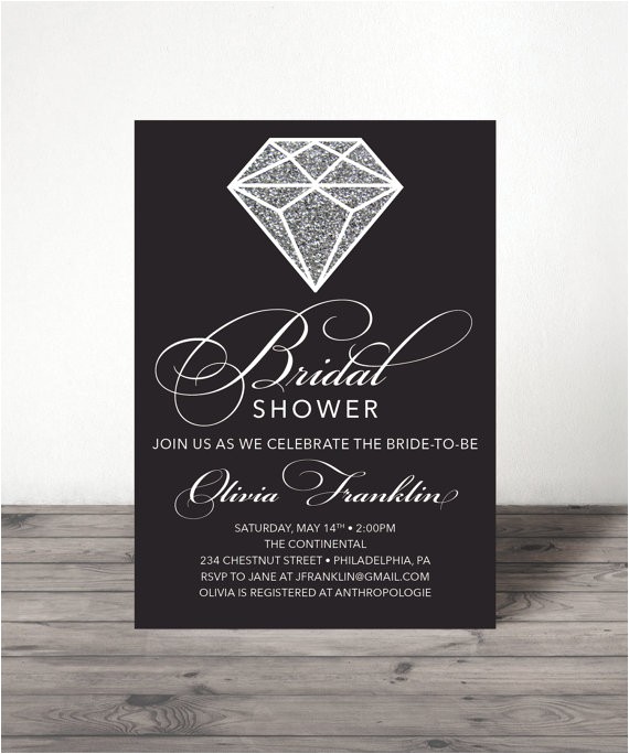 diamond bridal shower invite wedding