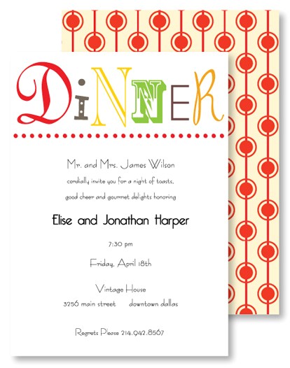 informal dinner party invitation wording