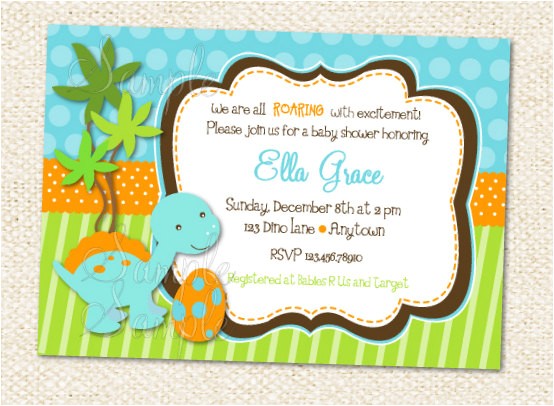 dinosaur baby shower invitations free