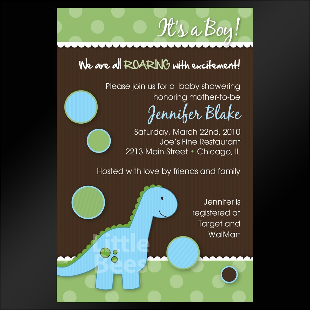 dinosaur baby shower invitations