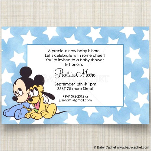 disney baby mickey pluto baby shower invitations diis0020