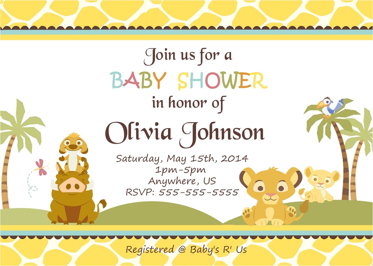 simba lion king shower invitations baby shower custom invitations