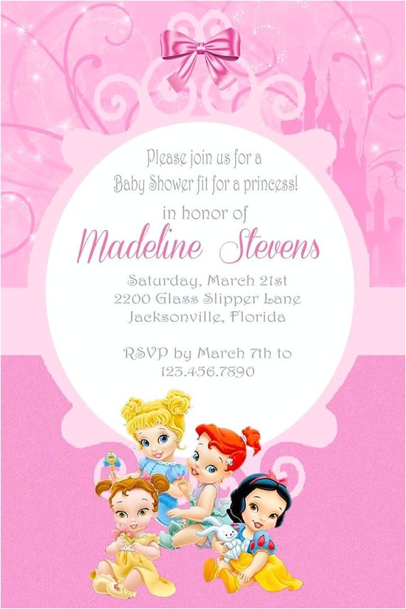 custom baby shower invitations princess