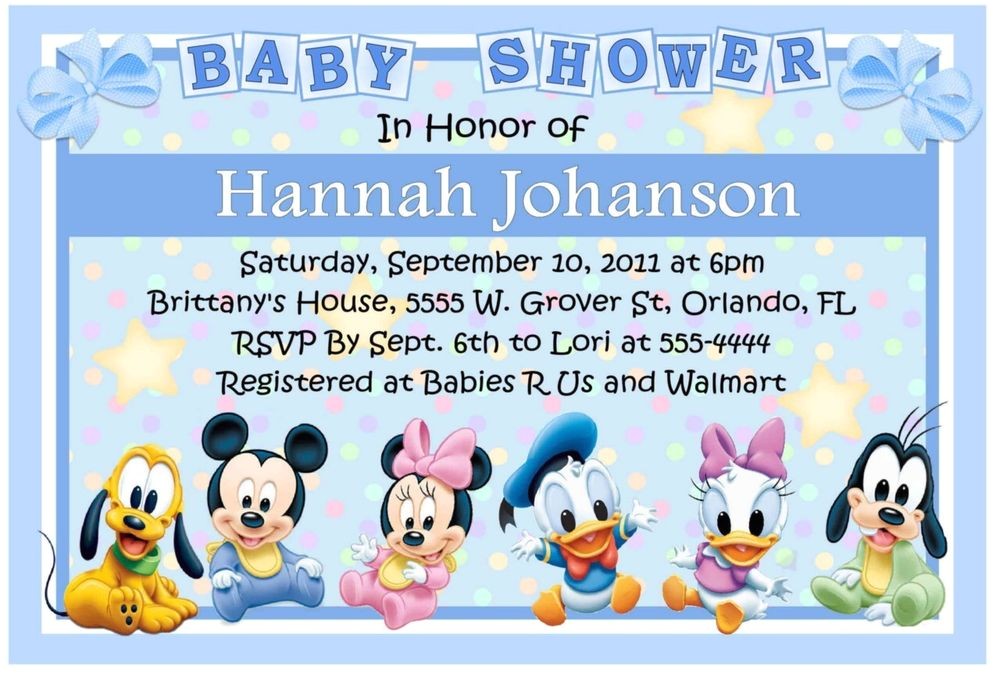 disney baby shower invitations