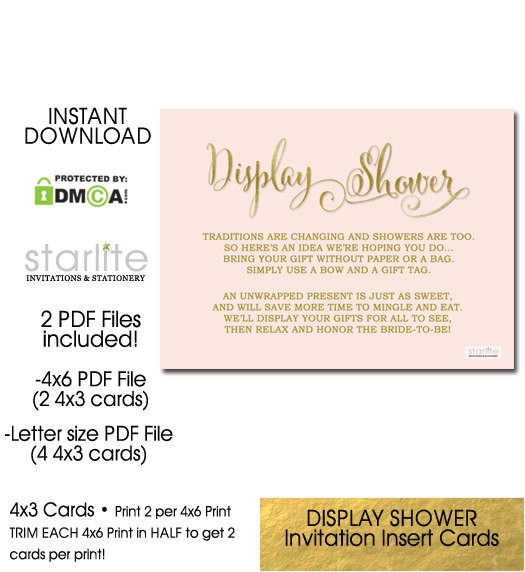 display shower card bridal shower