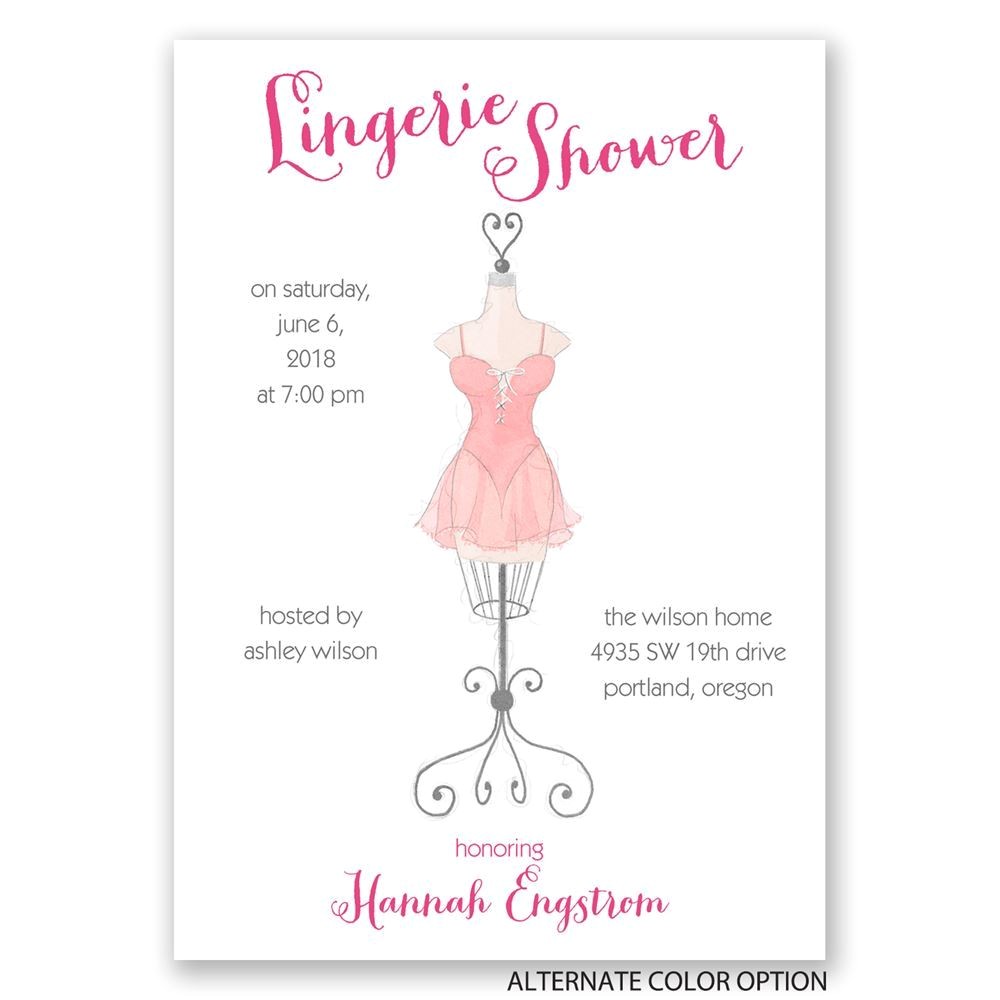 lingerie display bridal shower invitation