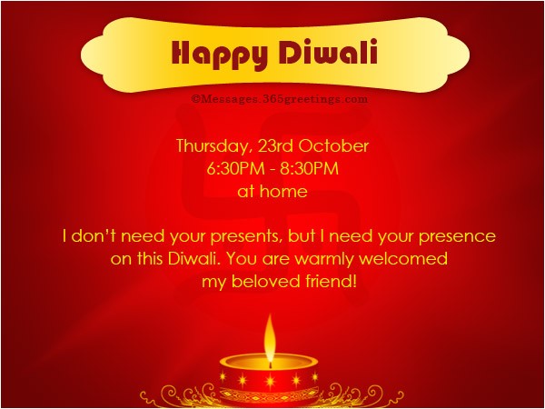 diwali invitation wordings