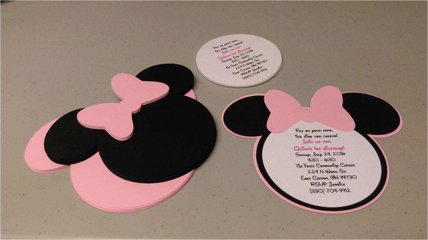 diy minnie mouse invitations in light