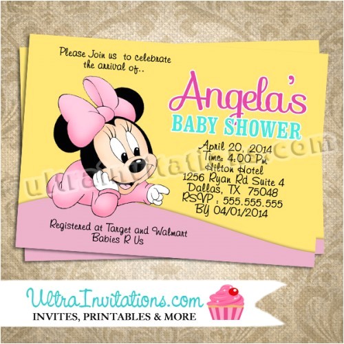 Minnie mouse baby shower invites 3