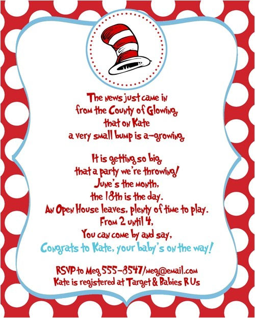printable customized dr seuss baby shower invitations