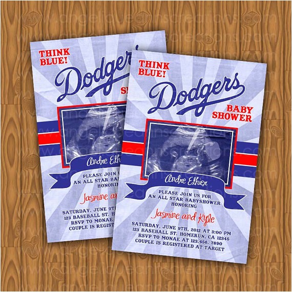 dodgers baby shower invitations all star